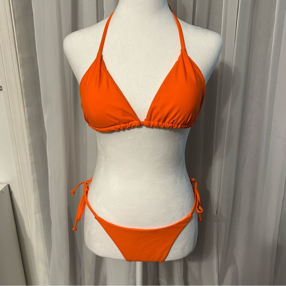 NWOT Bright Orange thong string Bikini Size M